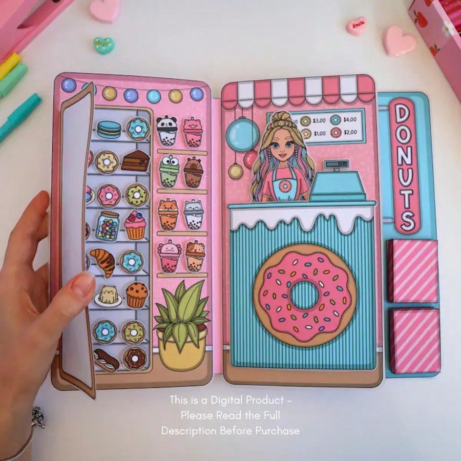 Art Craft House Making - Donut Shop Pretend Play Kit, DIY