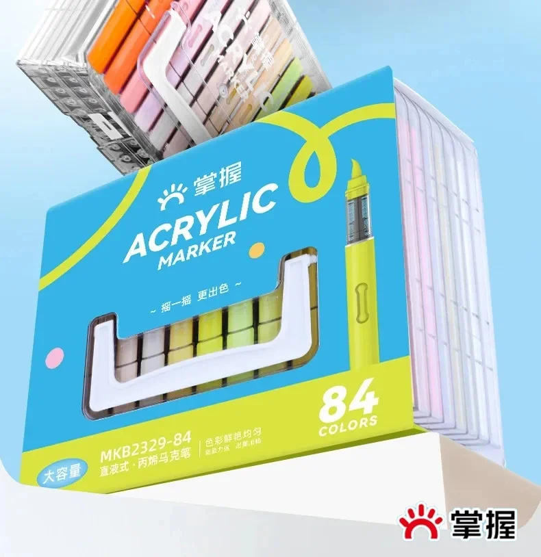 Art Craft Stationery - 84/12 Colors Direct Liquid Acrylic Marker
