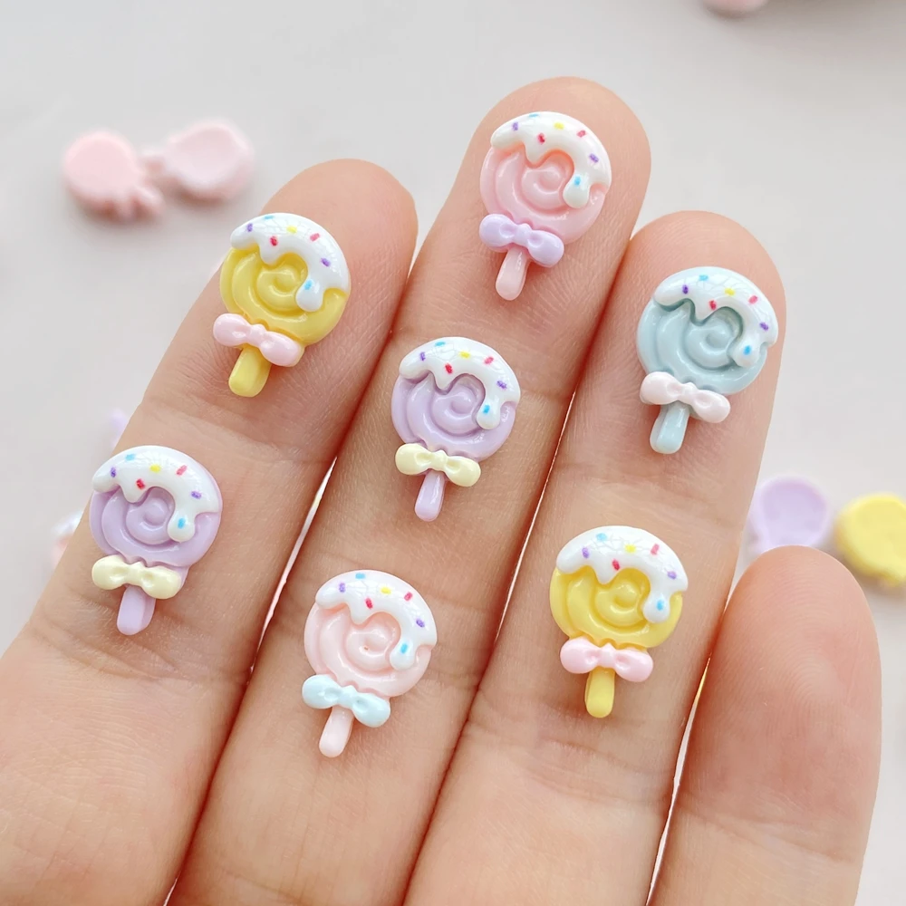 Art Craft Ice Cream - 30pcs Resin Colorful 3D Mini Lollipop