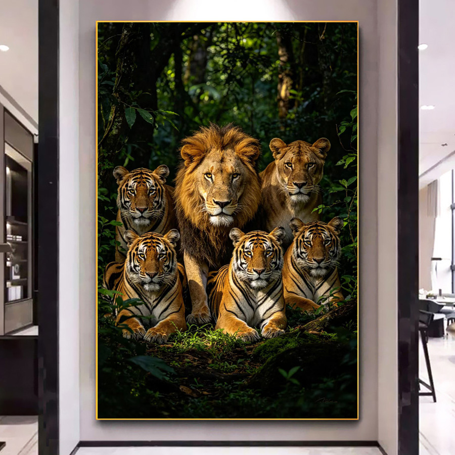 Art And Craft Jungle - 5D DIY Diamond Mosaic Lion Tiger