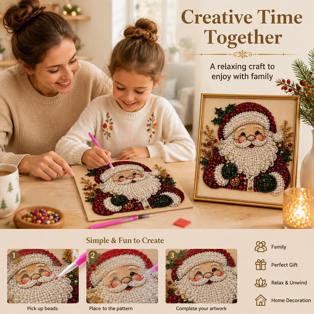 Art Craft Adult - Christmas Santa Claus Pearl Art DIY