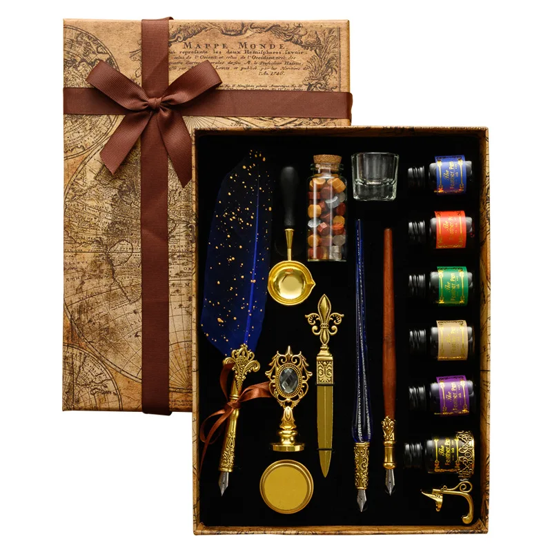 Batik Wax Kit - Antique Feather Dip Pen Kit Retro