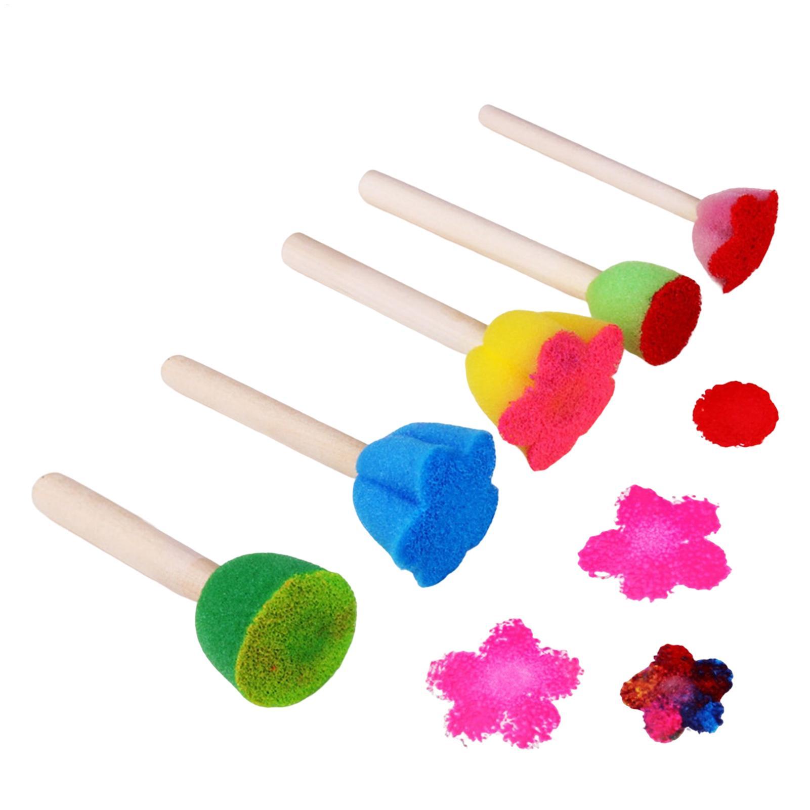 Art Craft For Preschoolers - 5PCS Reusable Kids Paint Sponges Easy-Grip