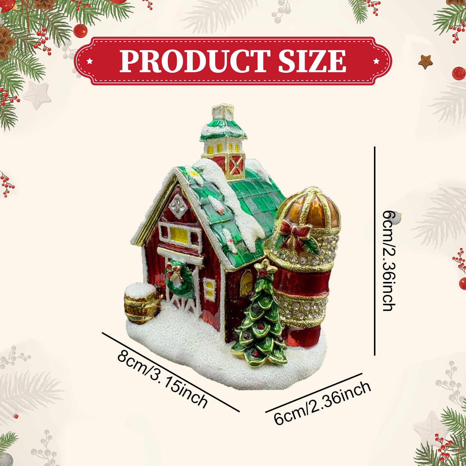 Art Craft Village - Christmas Village House Figurine Jewelry Storage