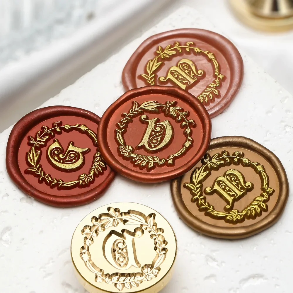 Batik Wax Kit - Flower wreath Letter Wax Seal Stamp