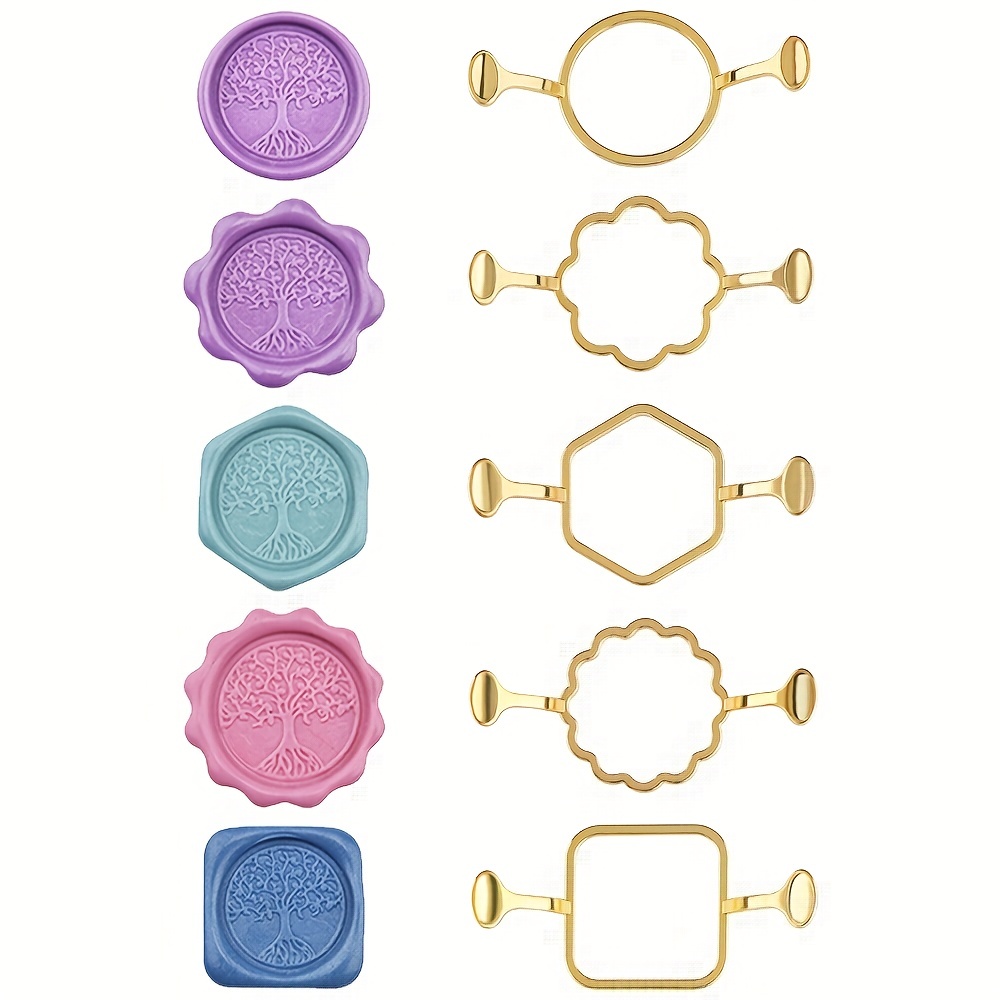 Batik Wax Kit - 5-Pack Hexagon Square Metal Wax Seal