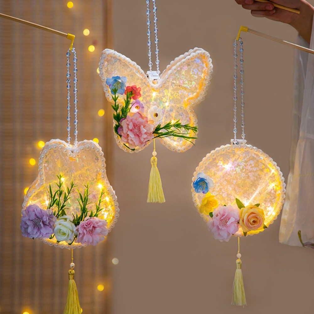 Art Craft House Making - Handmade Butterfly Lantern Glowing Luminous Flower
