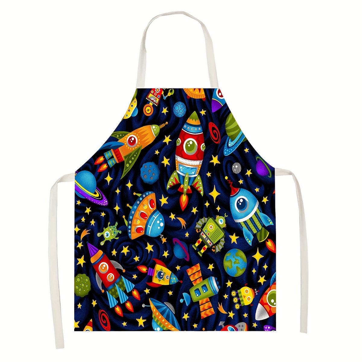 Art And Craft Rocket - 1pc Kids Apron Space Theme Rocket