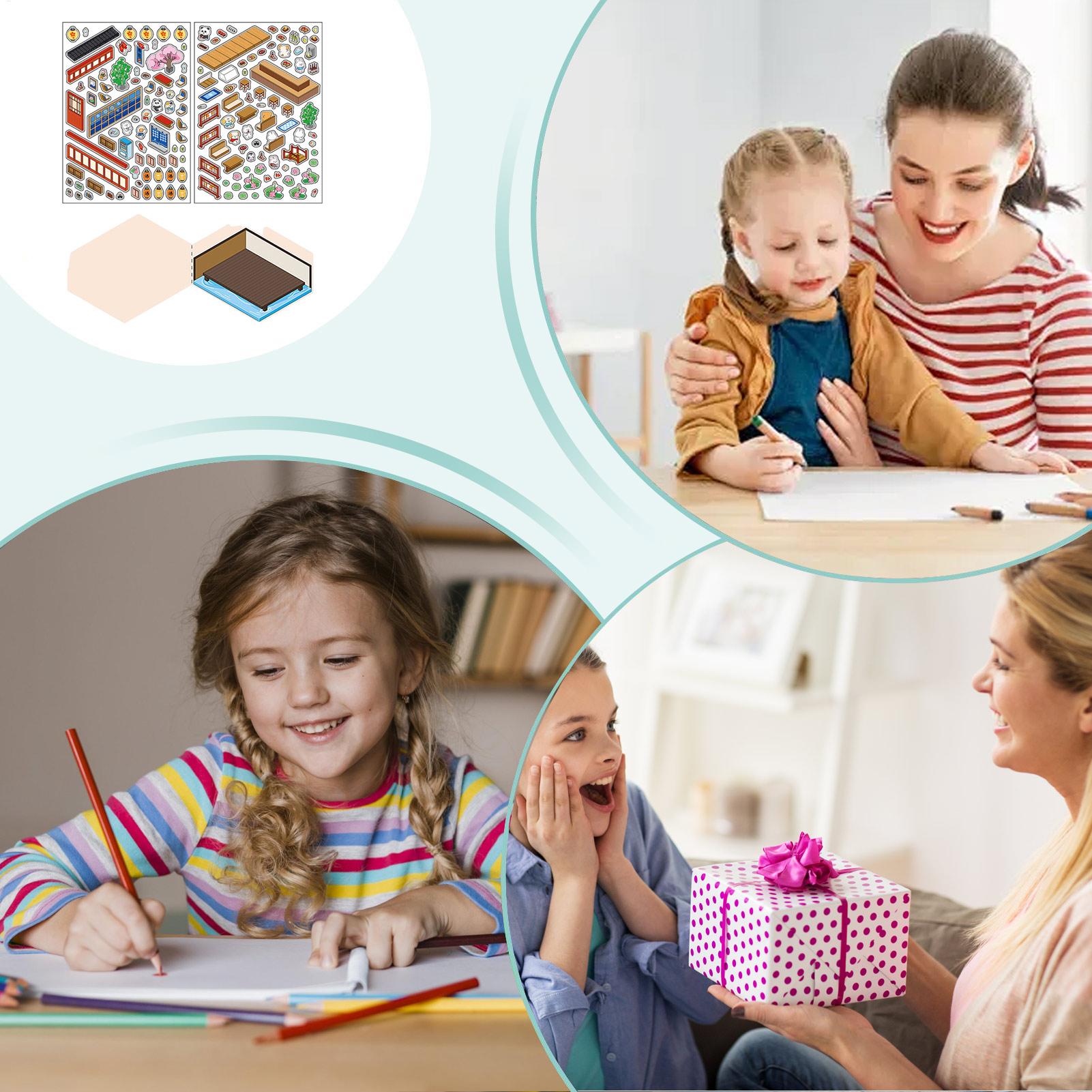 Art Craft House Making - Sticker Rooms Book Miniature Room Stickers