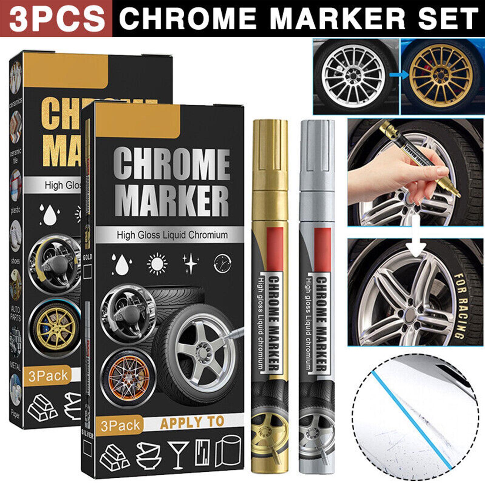 Illustration Marker Set - 3Pcs/Set Chrome Marker Pen Car DIY