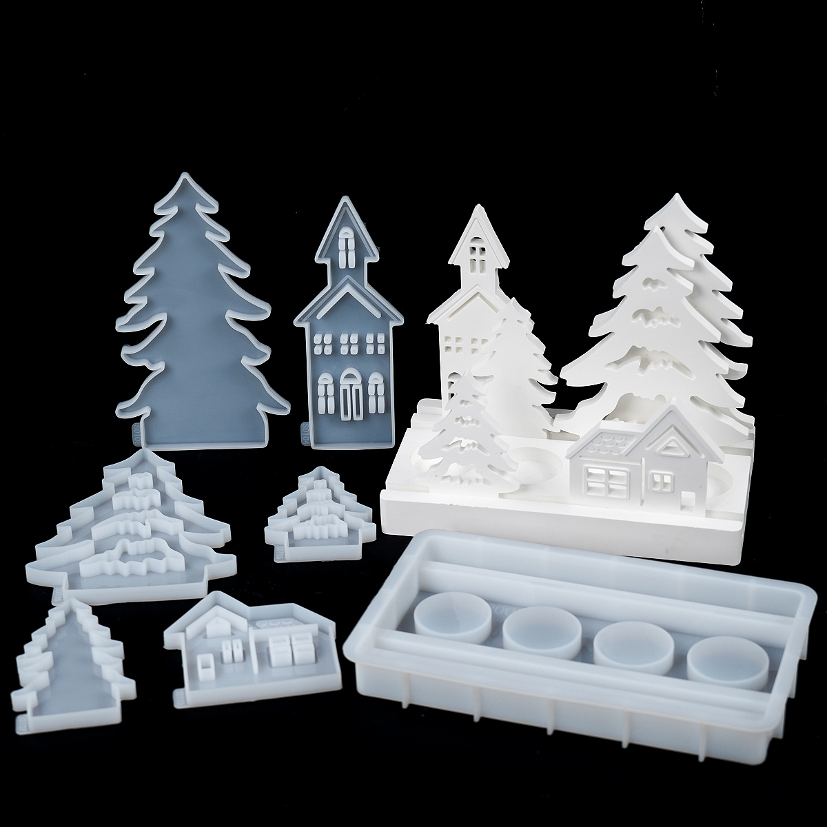 Art Craft House Making - Xmas Ornament Candle Holder Silicone Mold