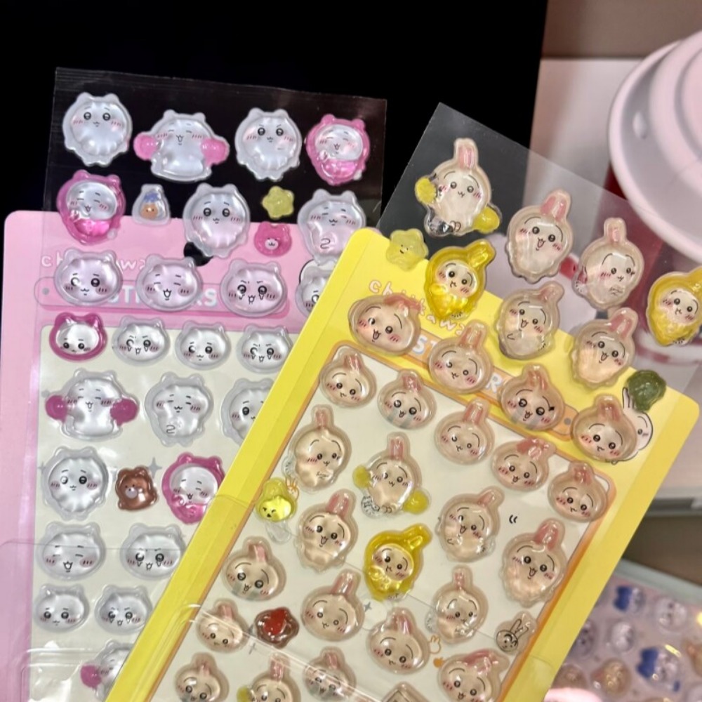Art Craft Stationery - Cute Chiikawa 3D Crystal Embossed Stickers