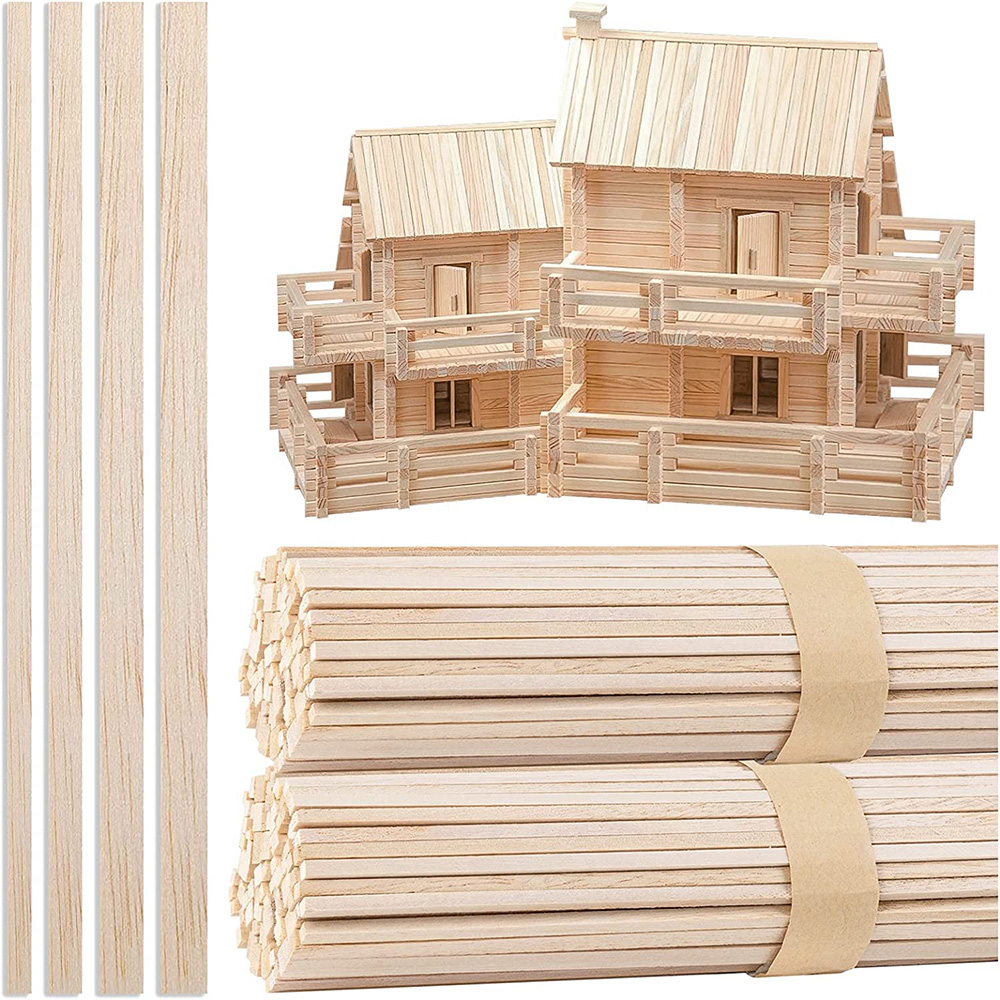 Art Craft Stick - 130pcs Balsa Wood Wooden Strip Craft
