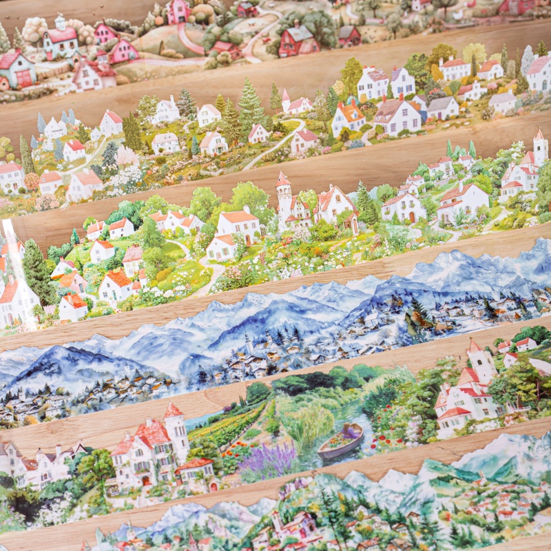 Art Craft Village - 6 Rolls 6Cm×200Cm Village Themed Tape