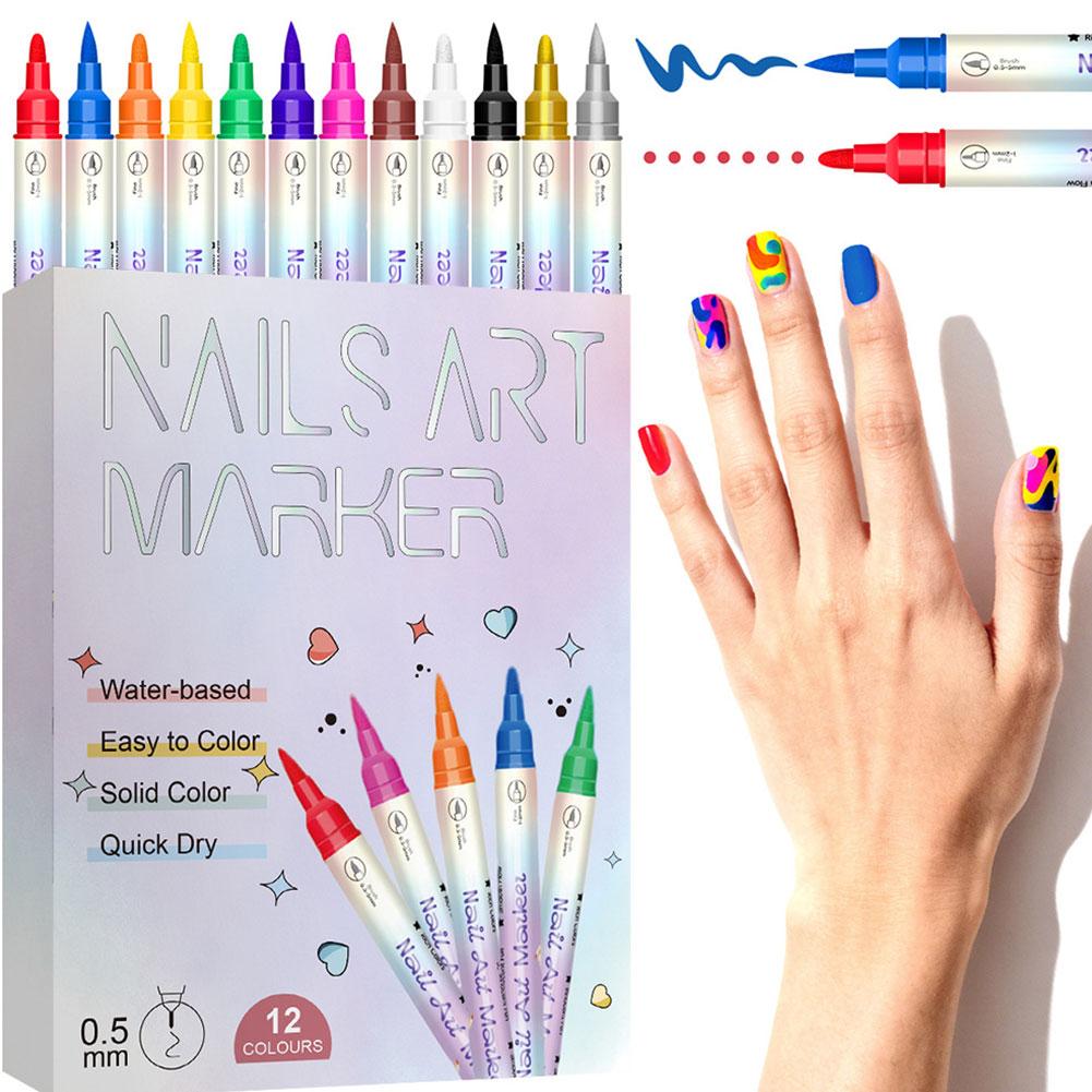 Illustration Marker Set - 12 Colors Nail Art Marker Pens