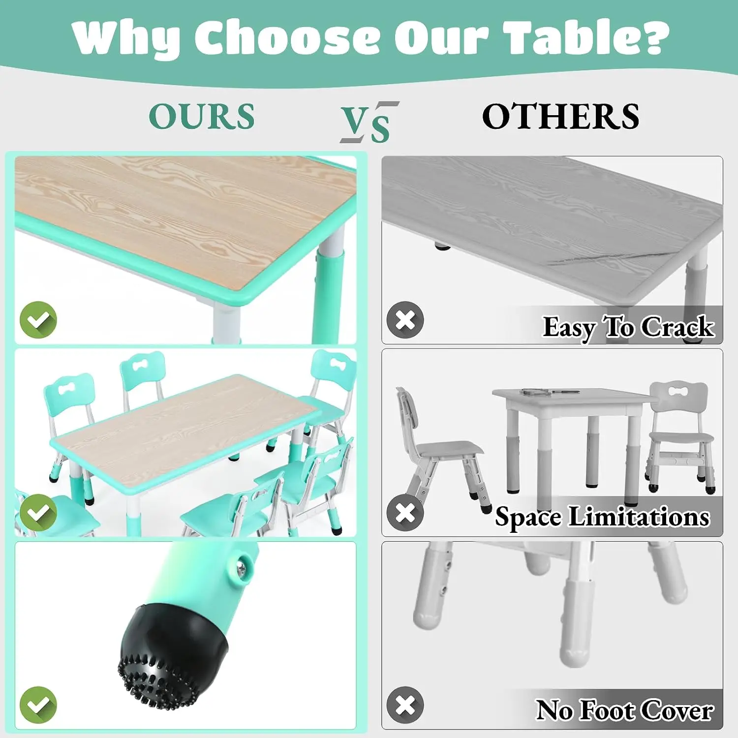 Kids Table and 6 Chairs Set, H - огляд і ціна Art Craft For Preschoolers