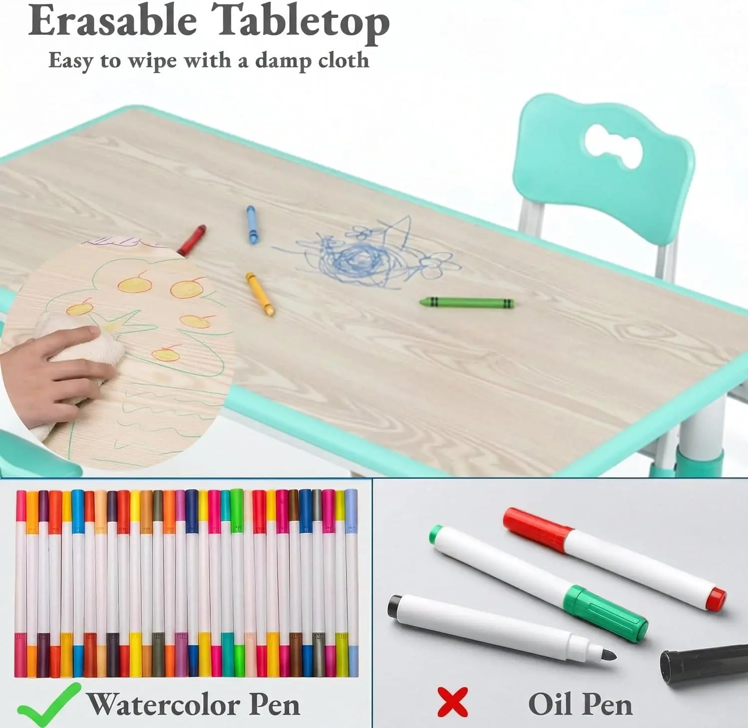Kids Table and 6 Chairs Set, H - огляд і ціна Art Craft For Preschoolers