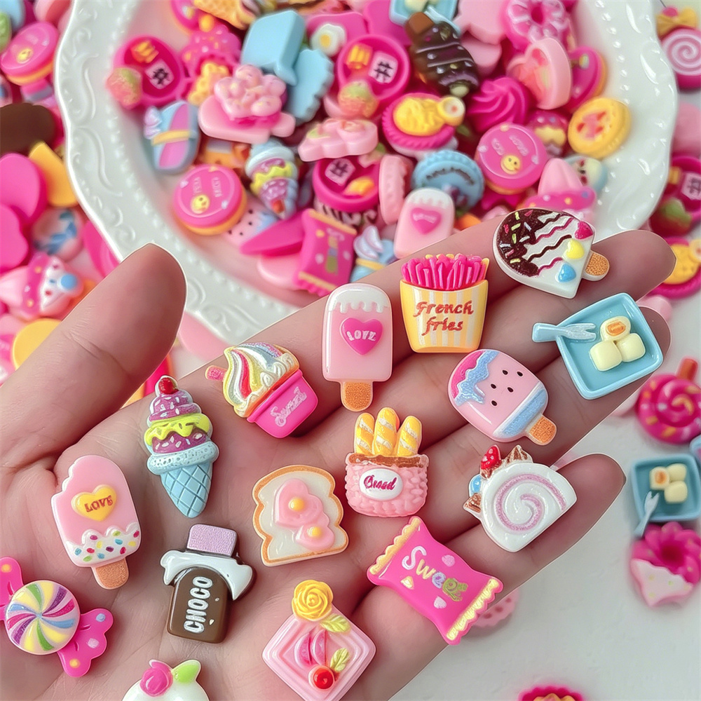 50PCS Cute Mini Dessert Resin  - огляд і ціна Art Craft Ice Cream