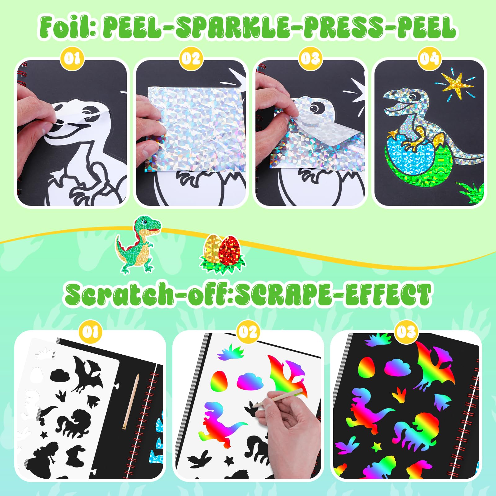 Dinosaur Scratch Art Book for  - огляд і ціна Dinosaur And Craft
