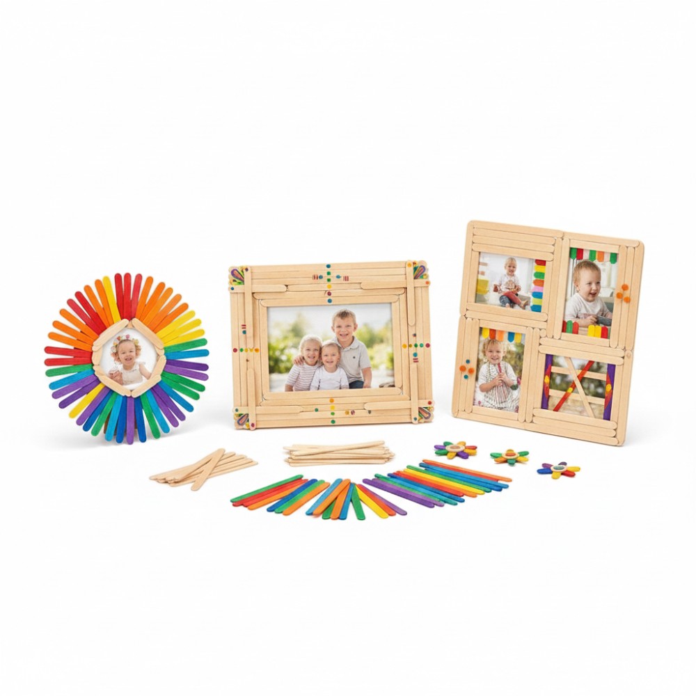 50Pcs Colored Wooden Popsicle  - огляд і ціна Art Craft Ice Cream