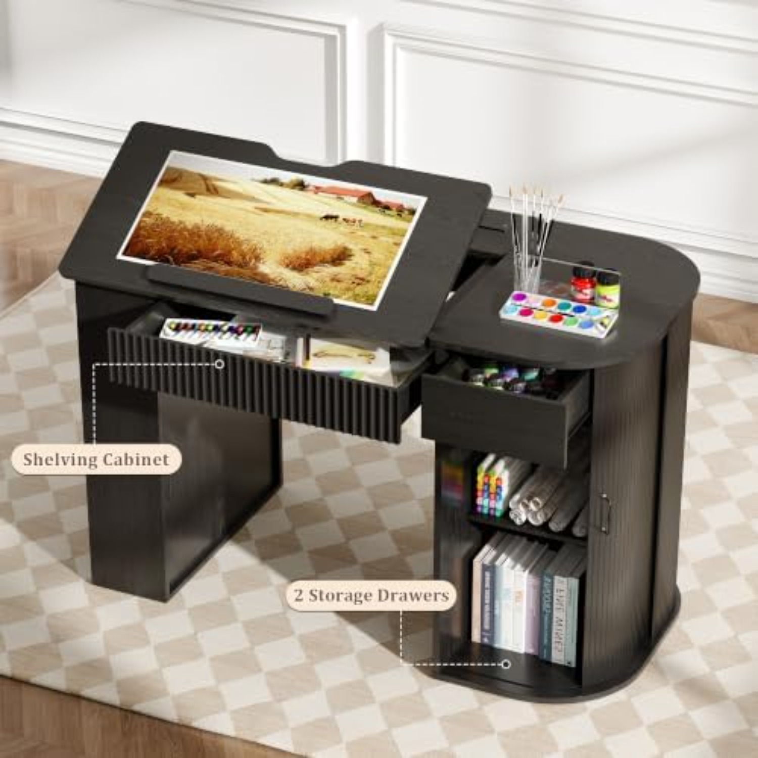 Drafting Table with Storage Ca - огляд і ціна Art Craft Usa