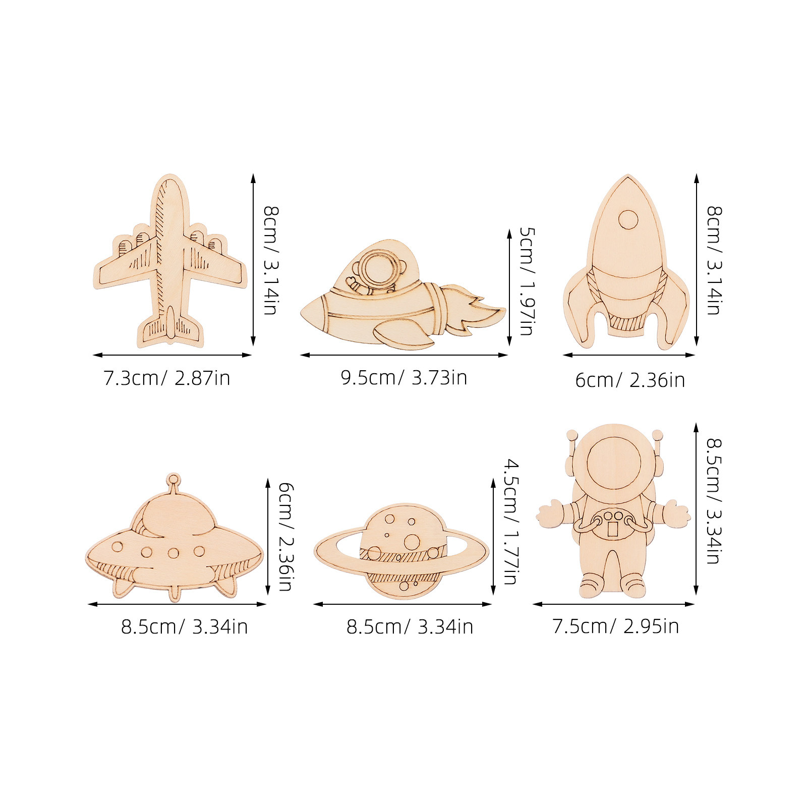 24Pcs Wooden Astronaut Rocket  - огляд і ціна Art And Craft Rocket