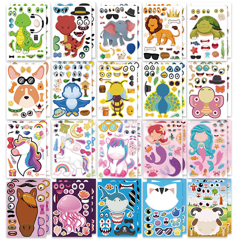 12/24 Sheets Make a Face Stick - огляд і ціна Art Craft Zoo