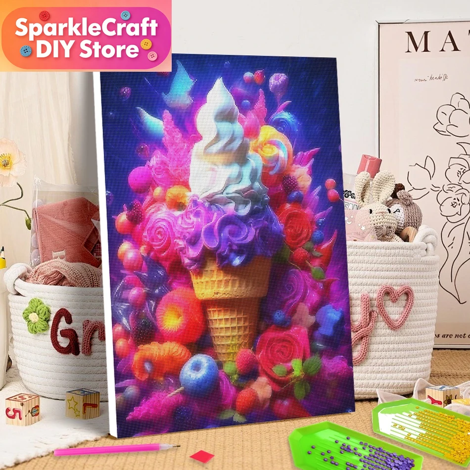 1pc frameless  5D Diamond Pain - огляд і ціна Art Craft Ice Cream