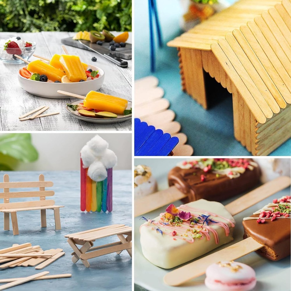 210 Pcs Natural Wood Ice Cream - огляд і ціна Art Craft Ice Cream