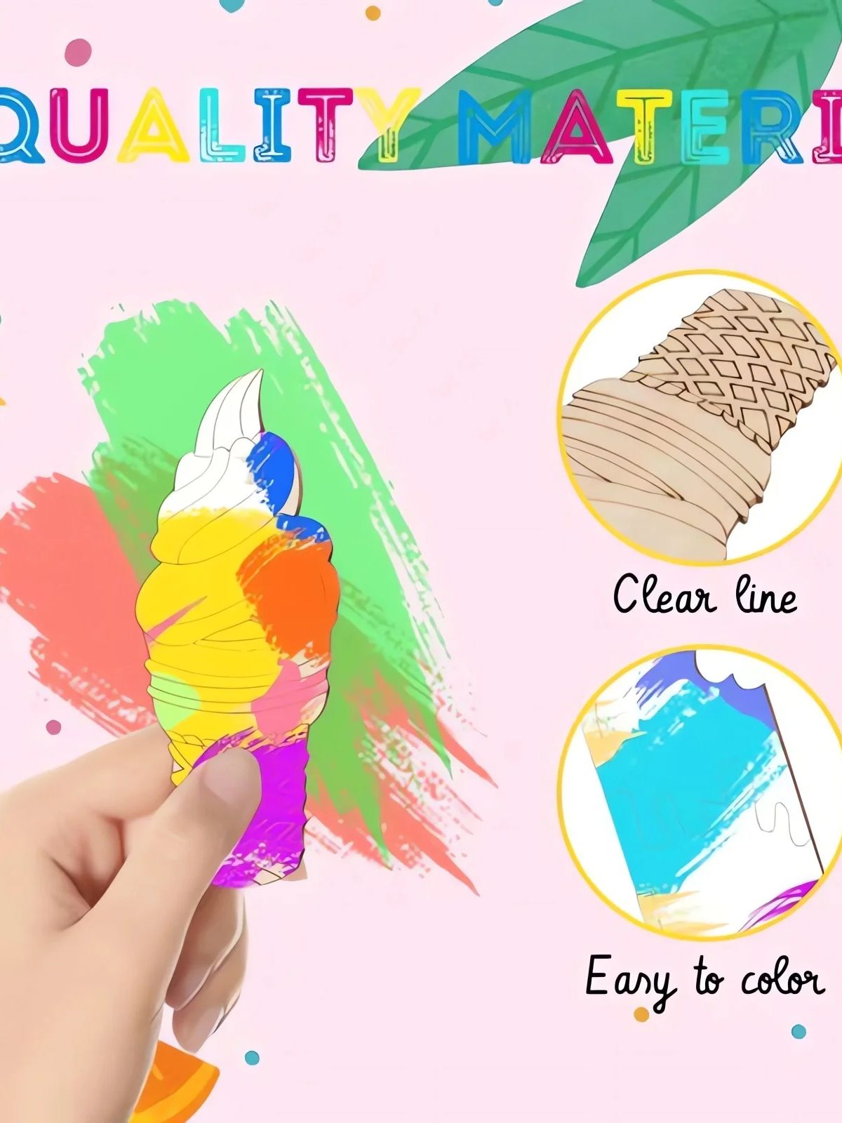 6/30pcs Ice Cream Wood Cutouts - огляд і ціна Art Craft Ice Cream