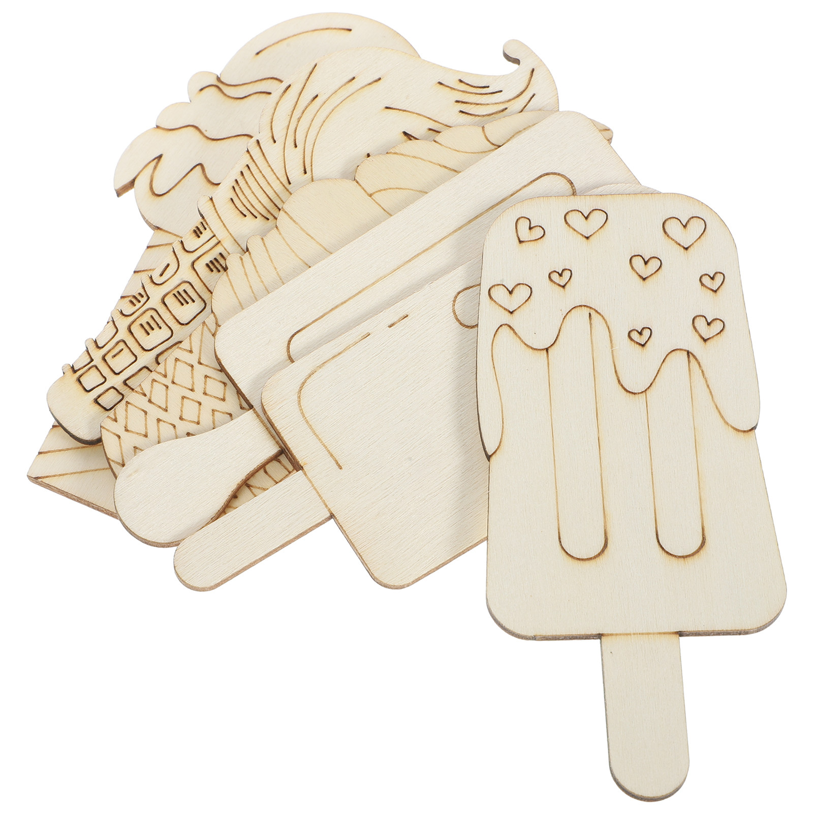 30Pcs Blank Wooden Ice Cream C - огляд і ціна Art Craft Ice Cream
