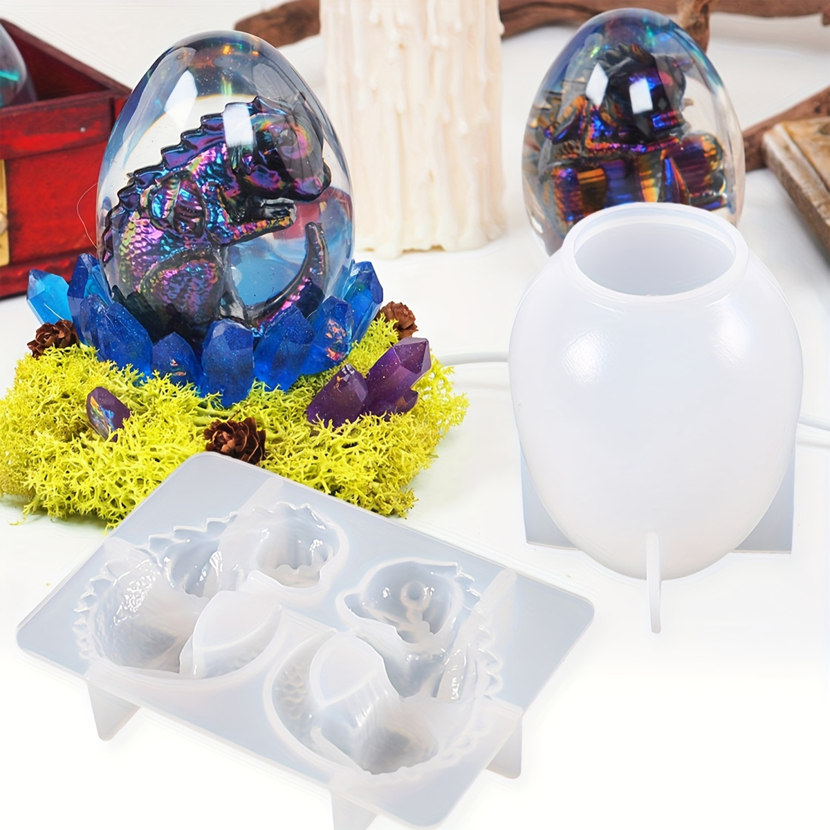 Silicone Dragon Egg Molds, 2-P - огляд і ціна Dinosaur And Craft