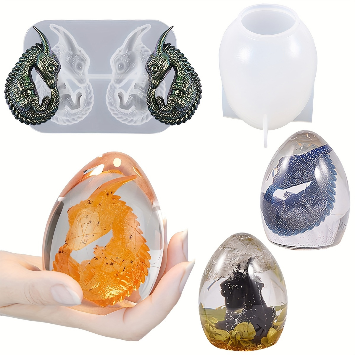 Silicone Dragon Egg Molds, 2-P - огляд і ціна Dinosaur And Craft