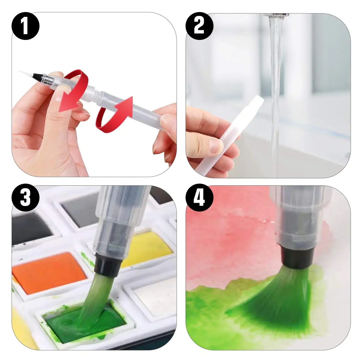 3/6 Piece Water Color Brush Pe - огляд і ціна Illustration Marker Set