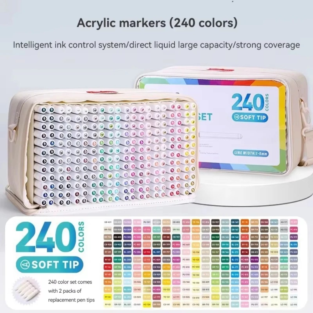 LANGUO 24-288 Colors Acrylic M - огляд і ціна Illustration Marker Set