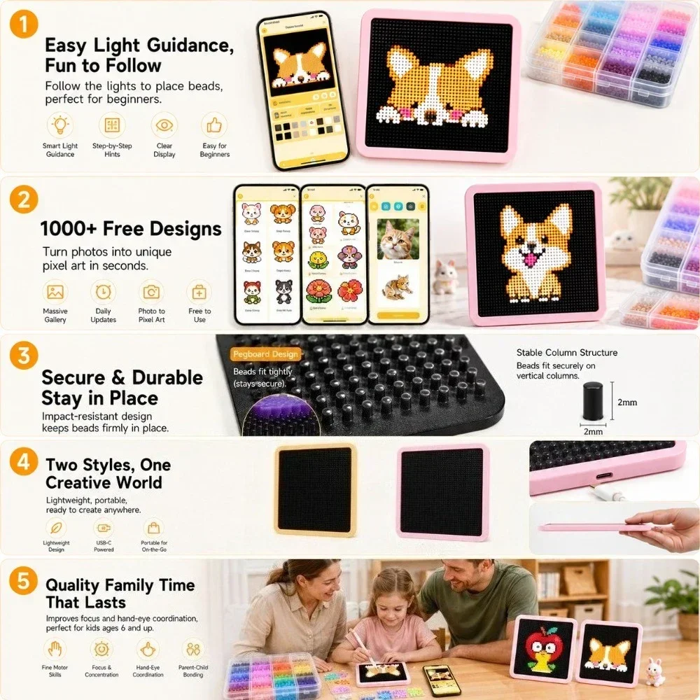 LED Smart Fuse Bead Pegboard,  - огляд і ціна Art Craft Usa