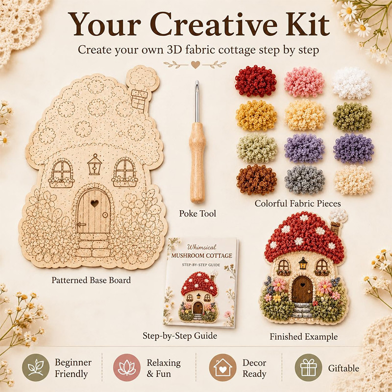 Whimsical Village 3D Fabric Po - огляд і ціна Art Craft Village