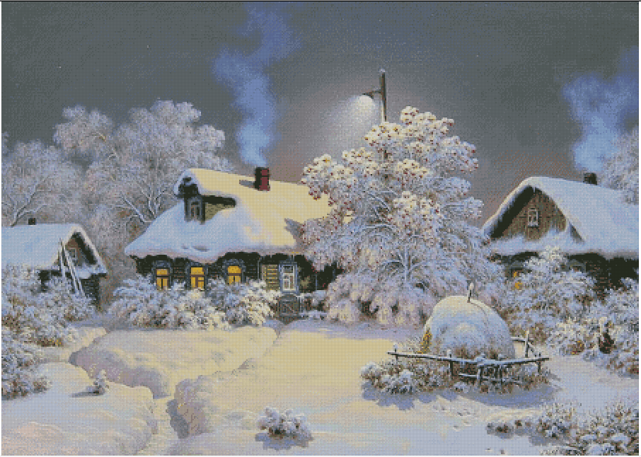 Winter village Embroidery Snow - огляд і ціна Art Craft Village