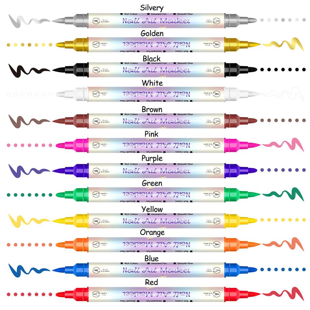 12 Colors Nail Art Marker Pens - огляд і ціна Illustration Marker Set