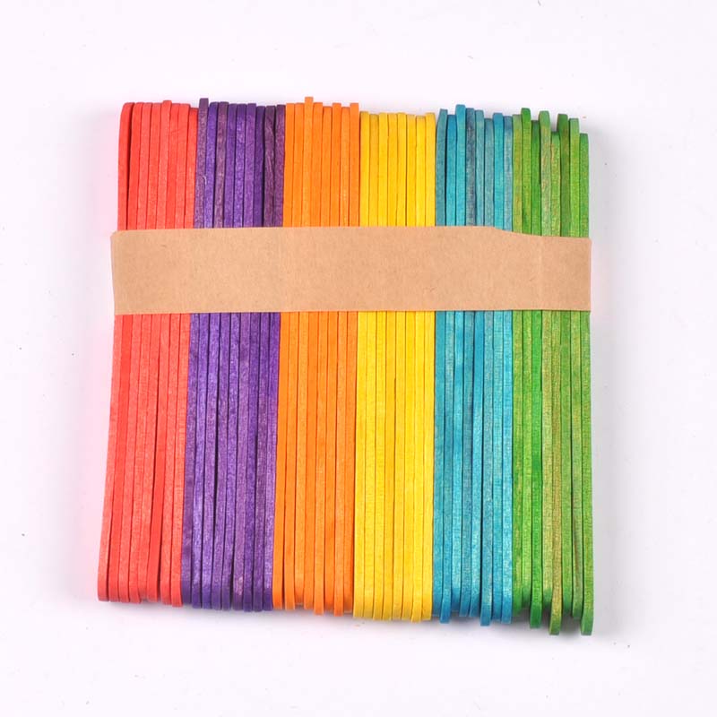 50Pcs/Lot Natural Wood & Color - огляд і ціна Art Craft Ice Cream
