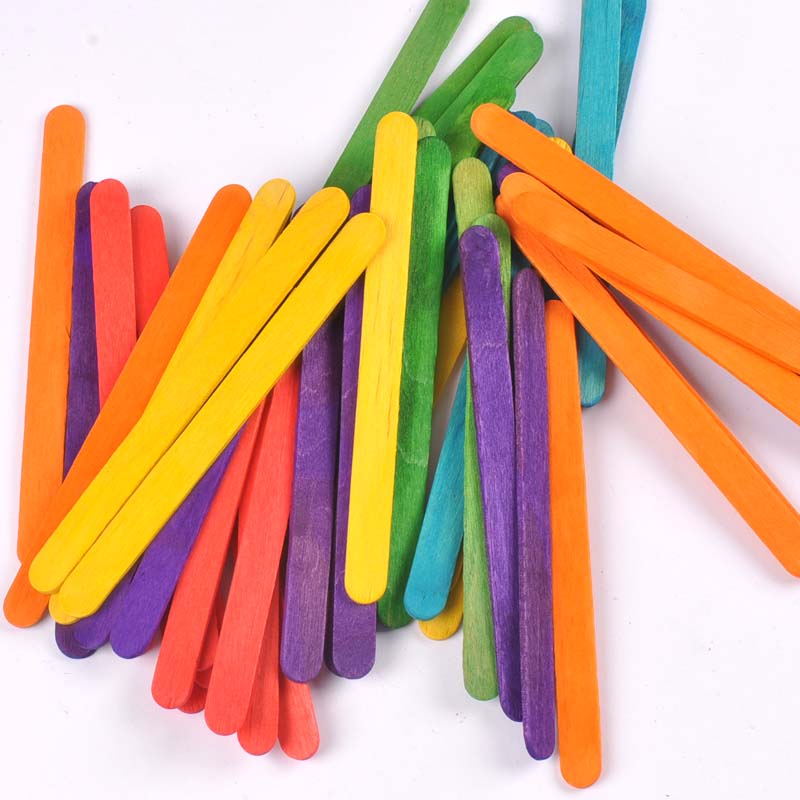 50Pcs/Lot Natural Wood & Color - огляд і ціна Art Craft Ice Cream